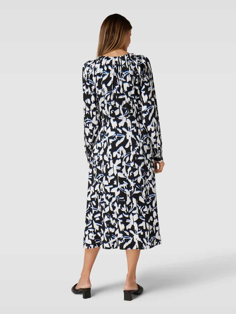 Comma Midi-jurk met all-over motief zwart, foto 2