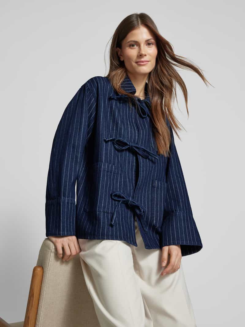 NEO NOIR Relaxed fit overhemdblouse van katoenmix model 'Starlie'