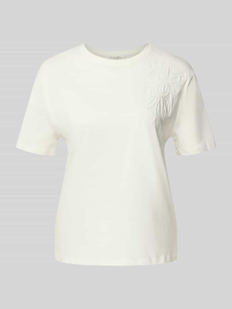 Christian Berg Woman Regular fit t-shirt van puur katoen met bloemenapplicatie