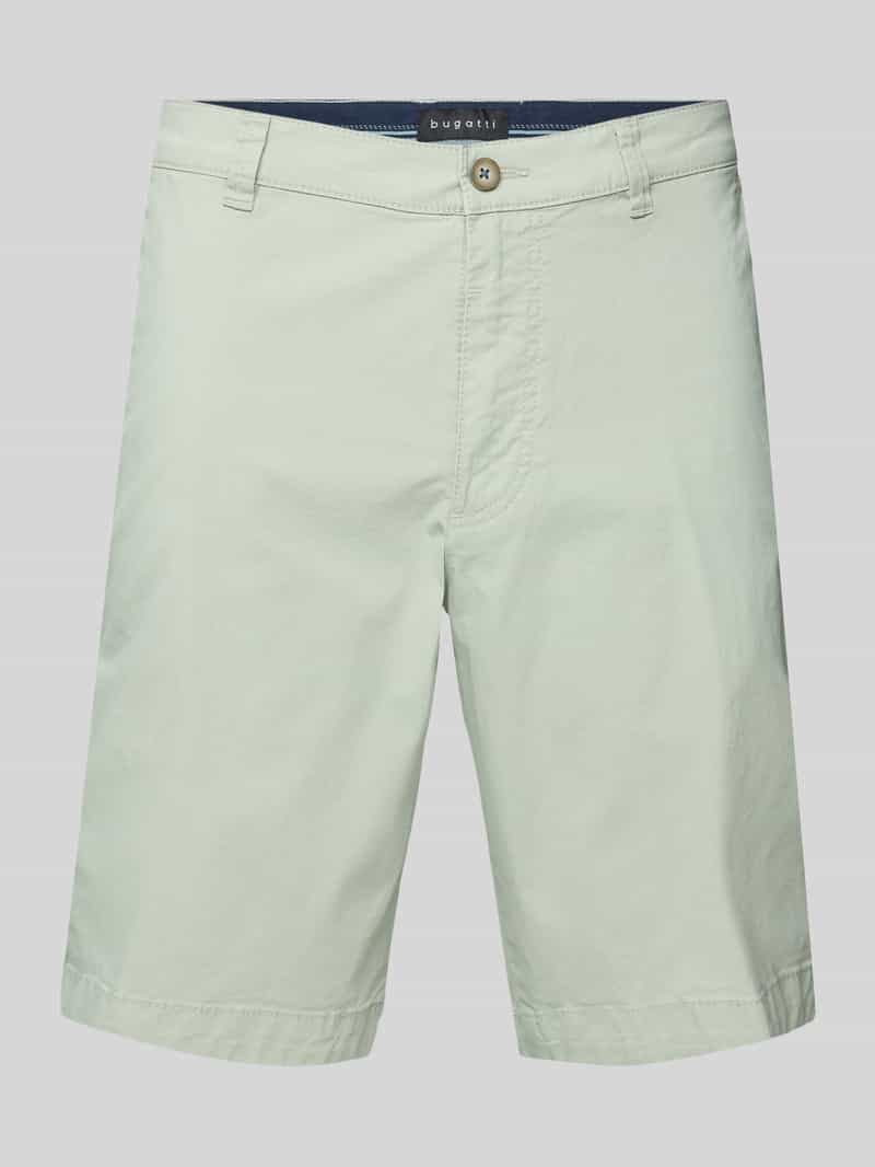 Bugatti Regular fit korte chino met ceintuurlussen model 'Flat'