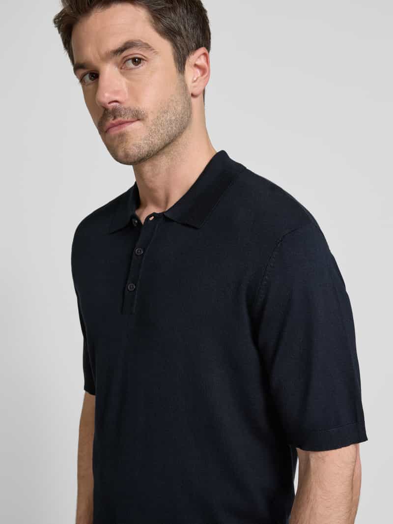casual friday Slim fit poloshirt met ribboorden model 'KARLO'