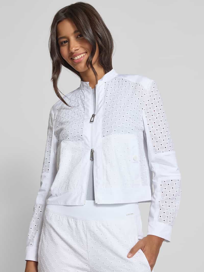 Marc Cain Blouson met broderie anglaise en tweewegsritssluiting