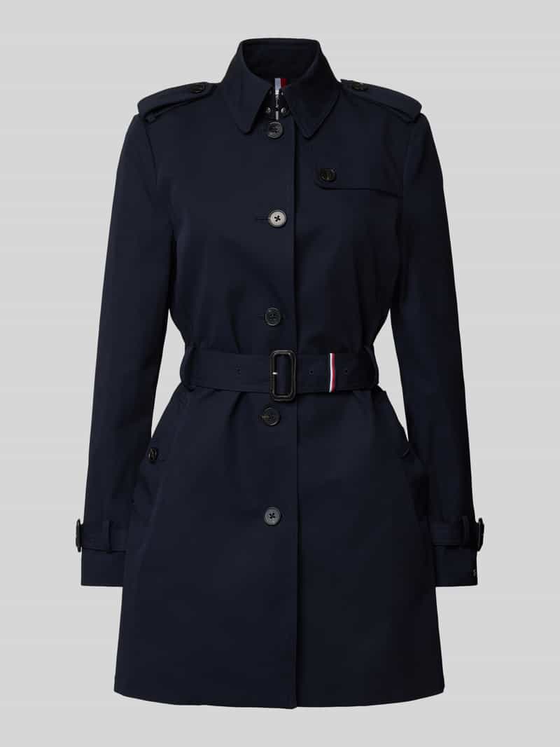 Trenchcoat met riem en schouderpatten