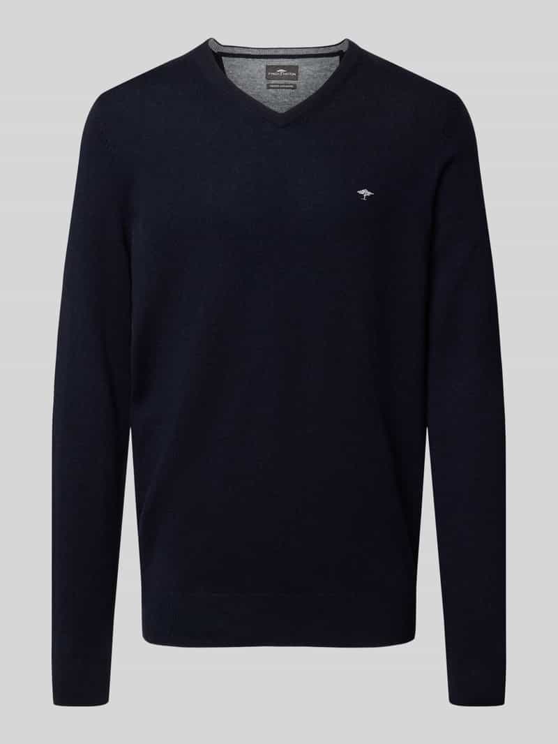 FYNCH-HATTON Regular fit gebreide pullover van mix van katoen en kasjmier