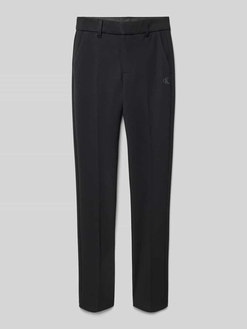 Calvin Klein Jeans Tailored fit broek van viscosemix met bandplooien model 'PUNTO'