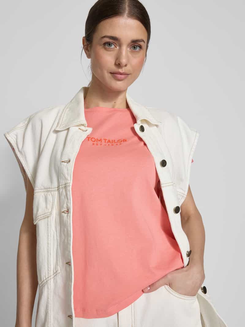 Tom Tailor Regular fit T-shirt van puur katoen