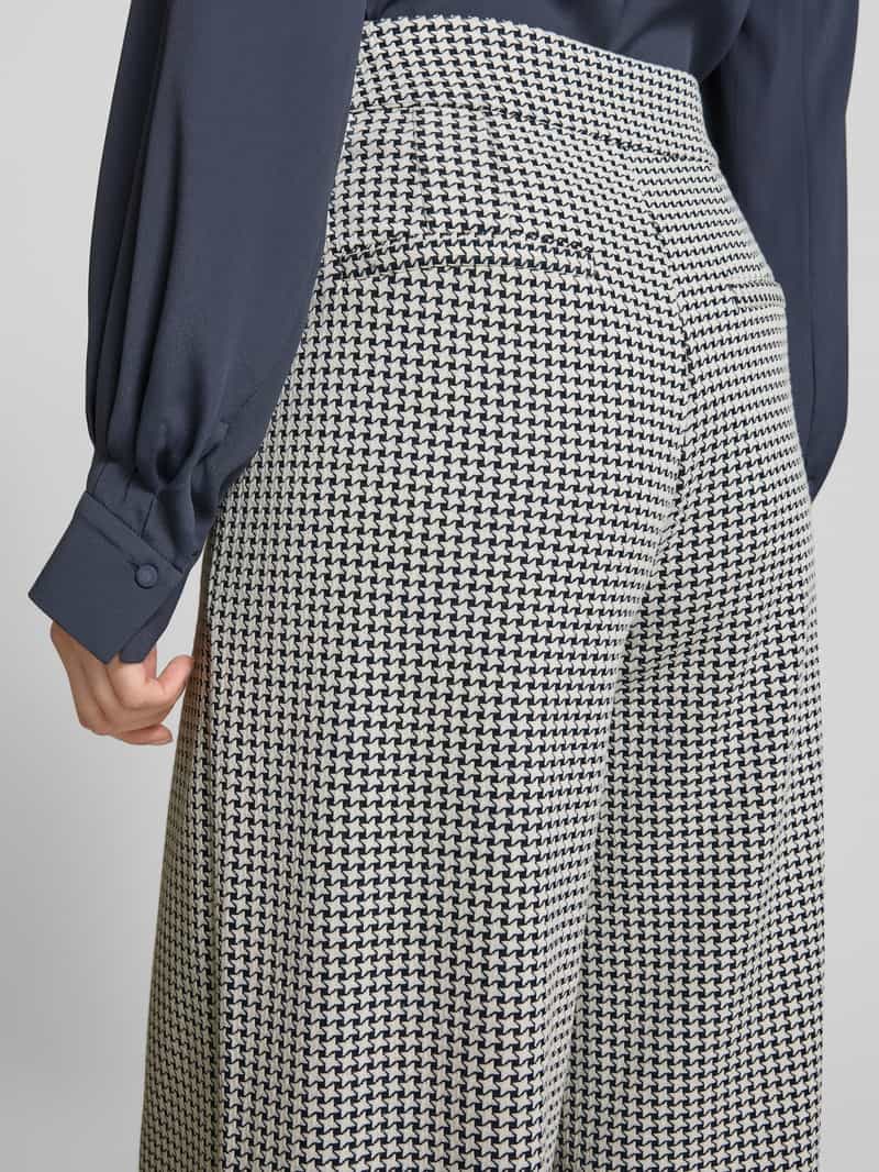 Ichi Wide leg stoffen broek met knoopsluiting model 'KATE'