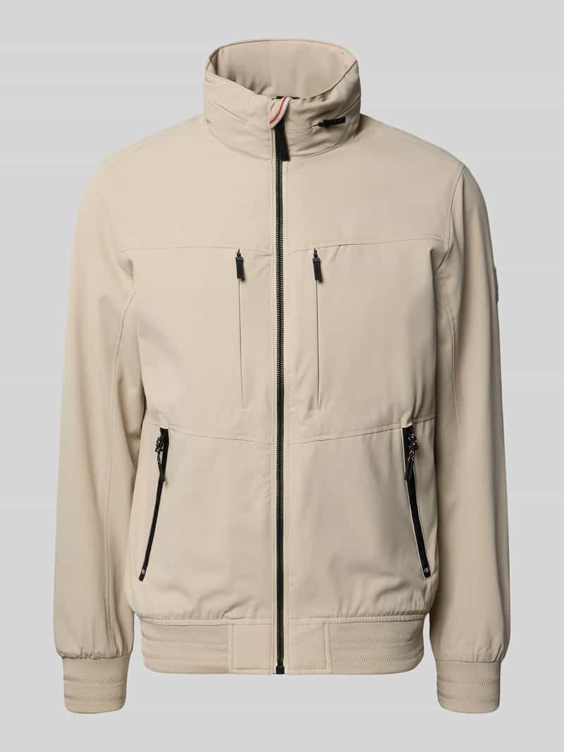 Tom Tailor Regular Fit Funktionsjacke mit Schalkragen in Offwhite Melange, Größe XL 2016241XL