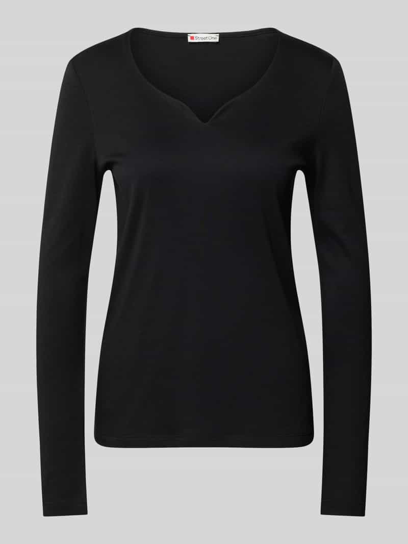 Street One Shirt met lange mouwen en V-hals
