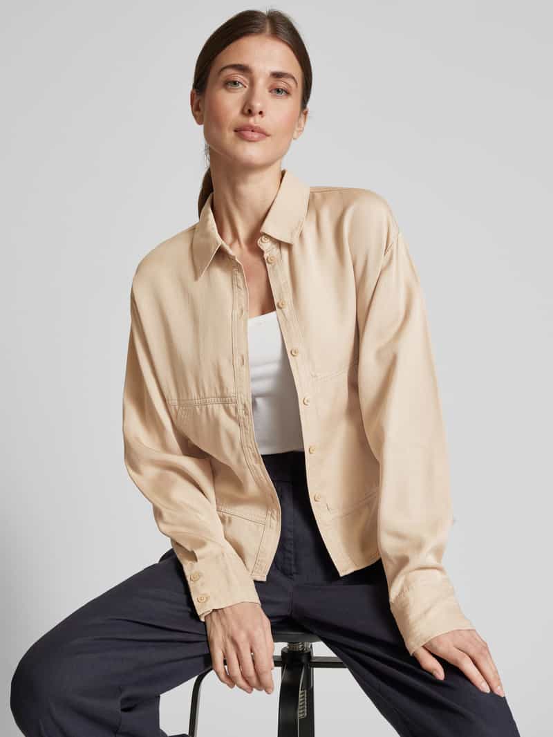 Opus Relaxed fit overhemdblouse met steekzakken model 'Fjuri'