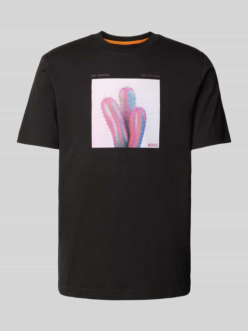 Boss Orange T-shirt met labelprint model 'mextour'