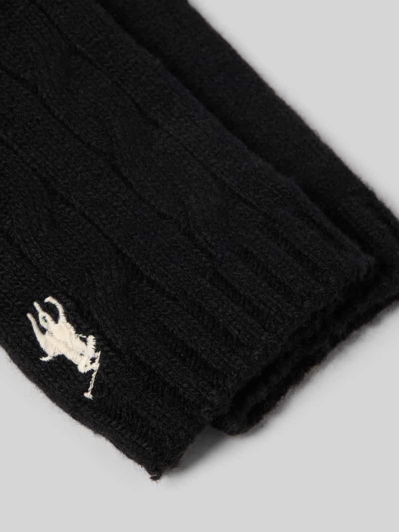 Polo Ralph Lauren Vingerlozehandschoenen van wol met labelstitching