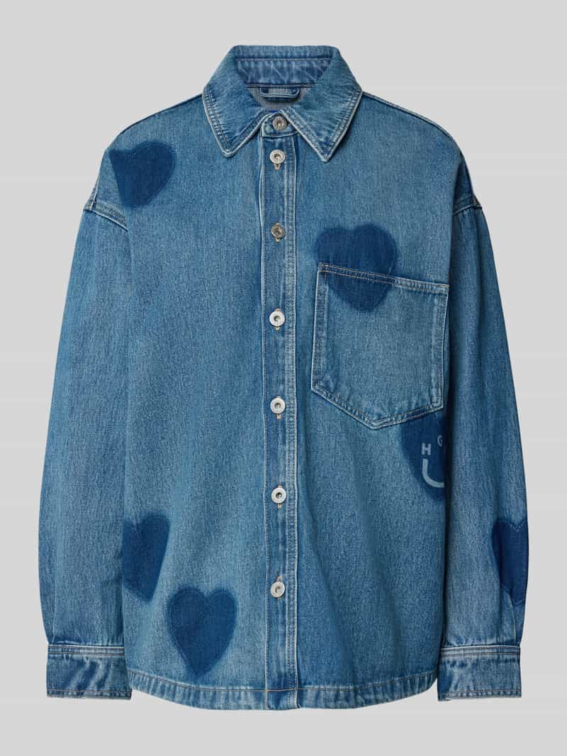 Hugo Blue Relaxed fit jeansoverhemd van puur katoen model 'GARESA'