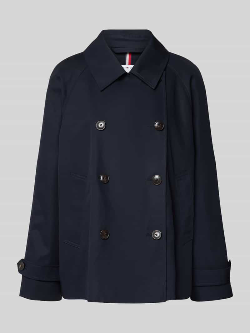Tommy Hilfiger Korte trenchcoat met waterafstotende functie