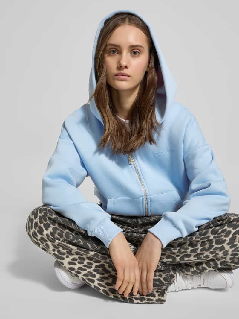 Review Oversized sweatjack met labelprint