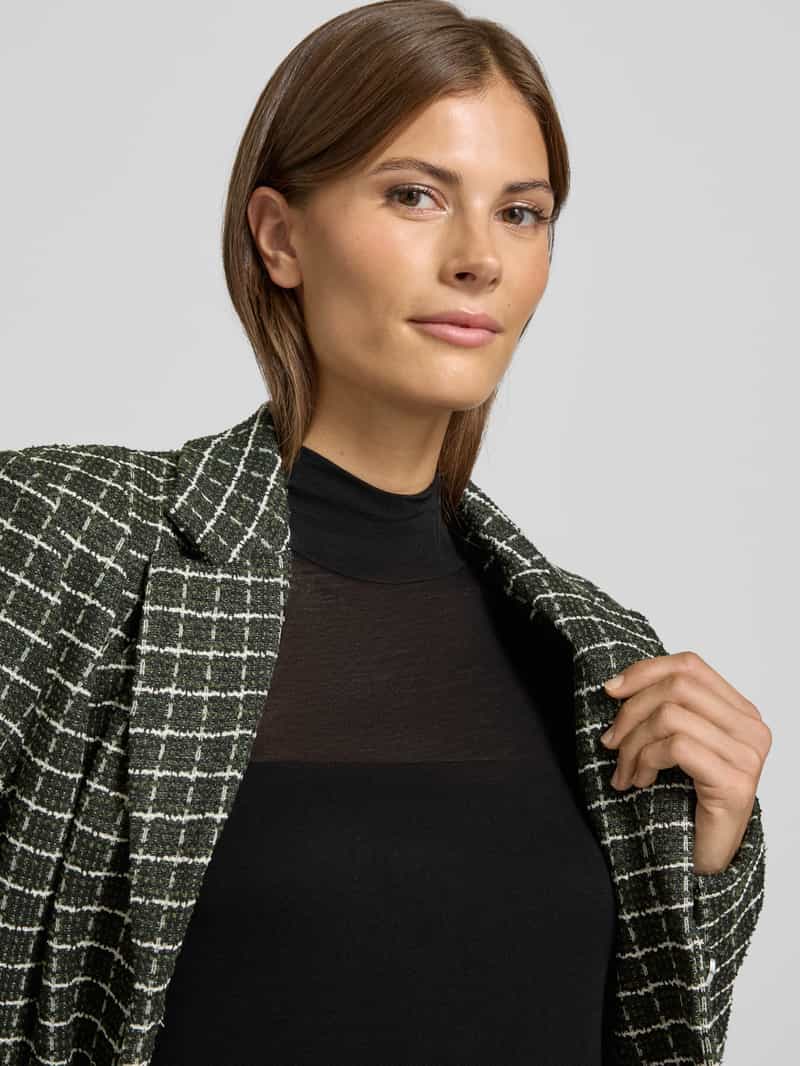 comma Shirt met lange mouwen en geribde opstaande kraag