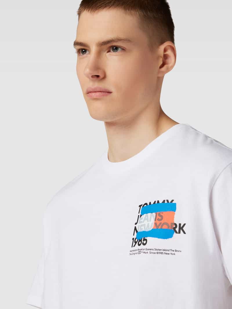 Tommy Jeans T-shirt met label- en motiefprint model 'TOMMY NY GRAFFITI'