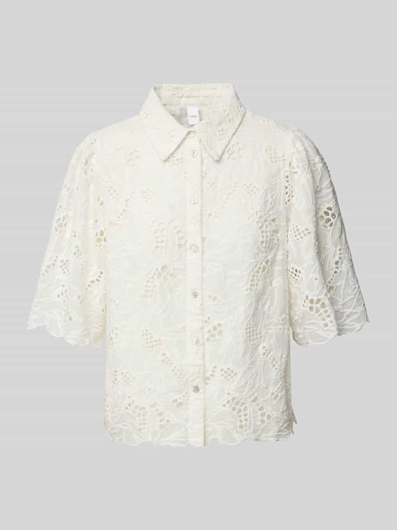 YAS Regular fit blouse met broderie anglaise model 'SAGGA'