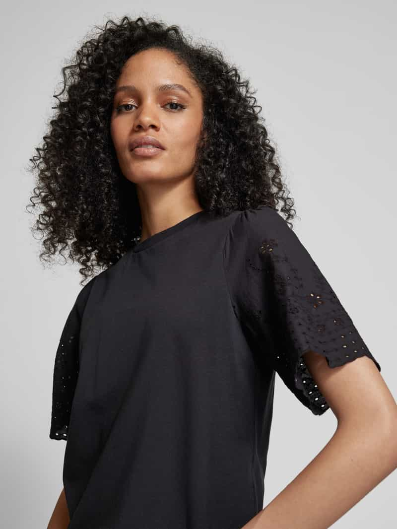 YAS T-shirt met broderie anglaise model ' LEX'