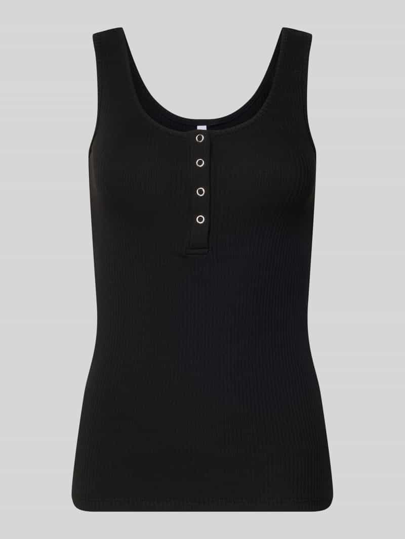 slim fit tanktop van mix van biologisch katoen model 'KITTE'