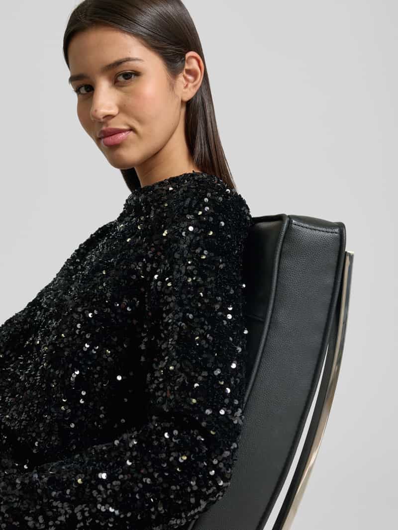 Only Regular fit shirt met lange mouwen met pailletten model 'CONFIDENCE'