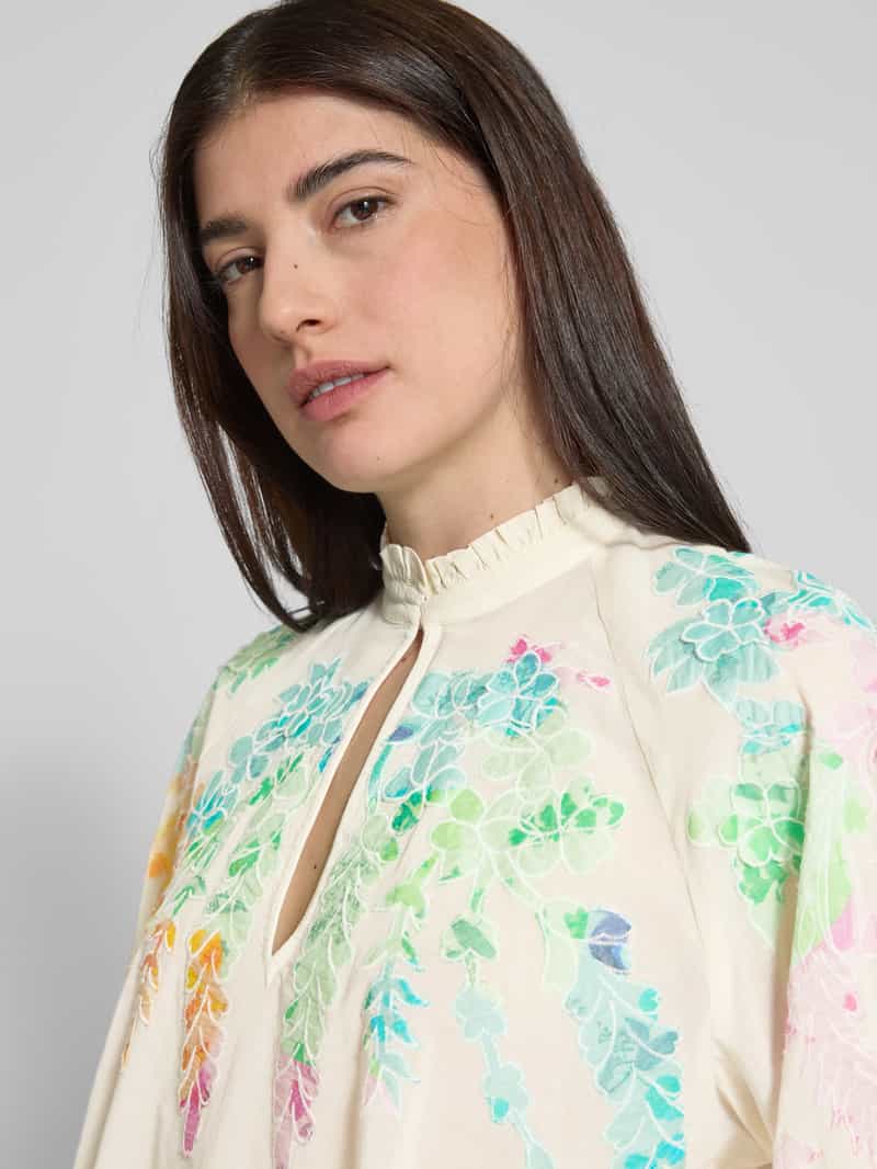 Essentiel Antwerp Regular fit blouse met druppelvormige hals model 'Hitrus'