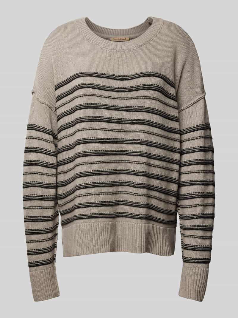 Oversized gebreide pullover met ribboorden