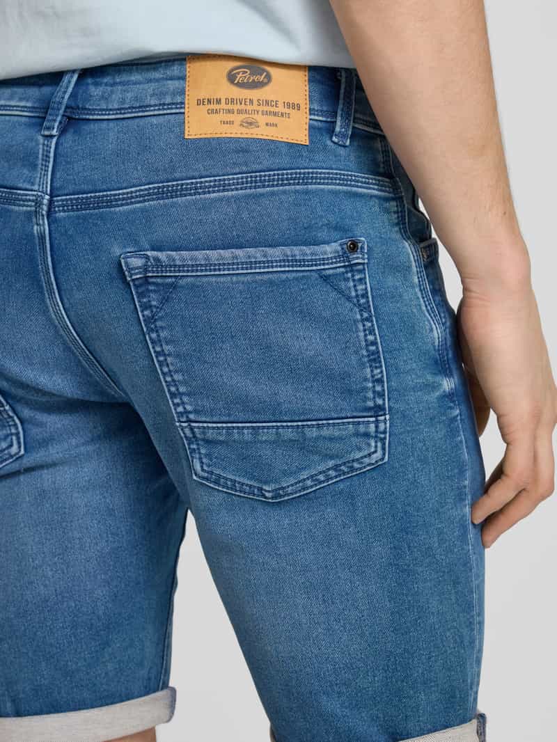 Petrol Korte slim fit jeans in 5-pocketmodel