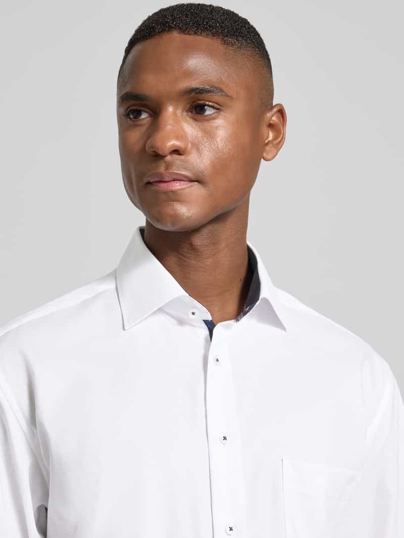 Eterna Regular fit zakelijk overhemd van katoen met kentkraag