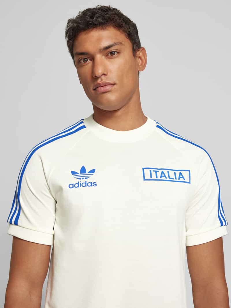 adidas Originals T-shirt met contraststrepen model 'FIGC'