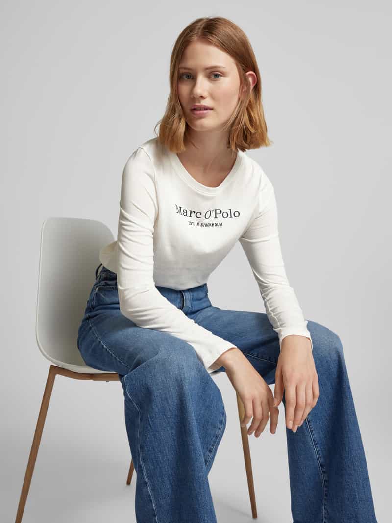 Marc O'Polo Shirt met lange mouwen en labelprint