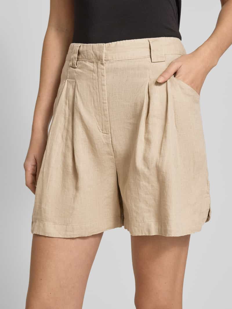 Stefanel Korte broek van linnen met paspelzakken model 'LINO'