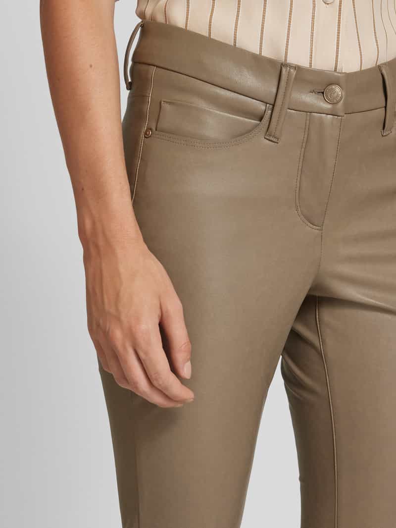 CAMBIO Slim fit broek in leerlook model 'RAY'