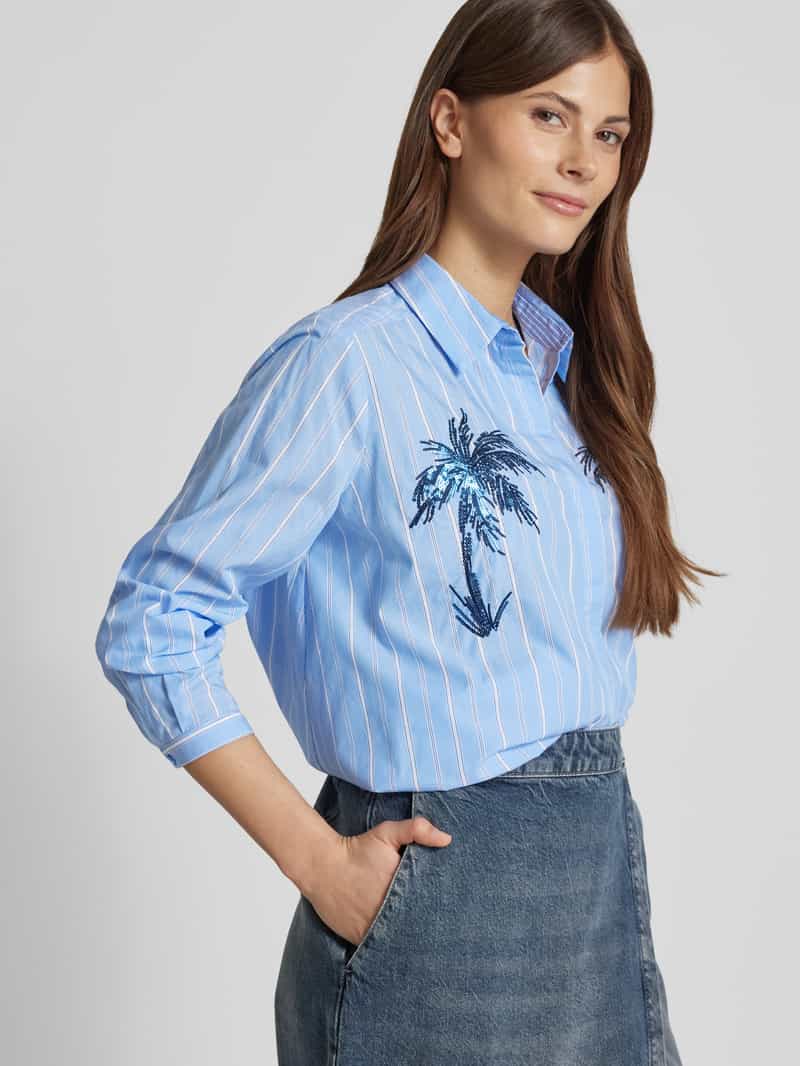 milano italy Regular fit overhemdblouse met pailletten