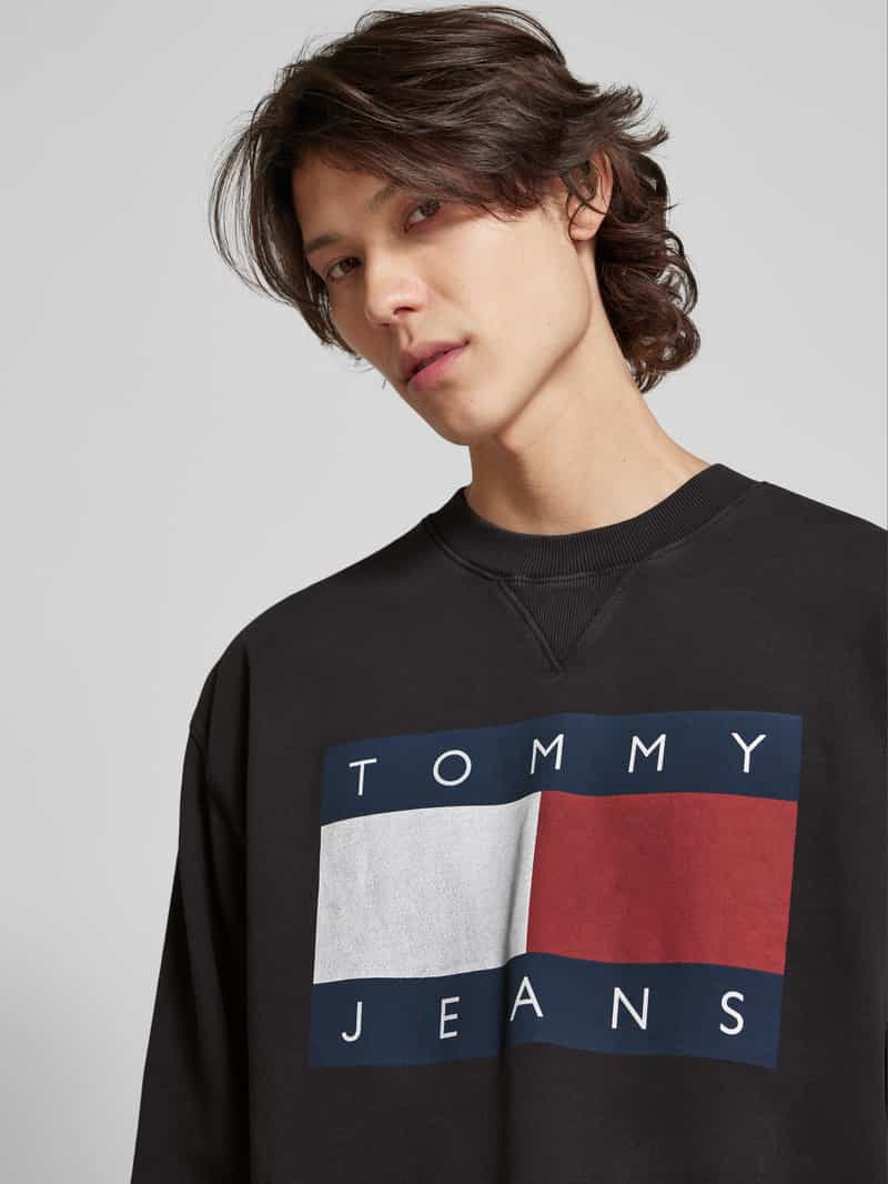 Tommy Jeans Relaxed fit sweatshirt met labelprint