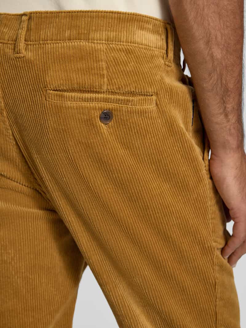 Christian Berg Men Straight fit corduroy broek met Franse steekzakken