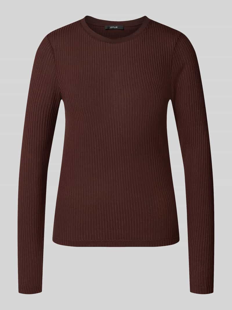 Opus Shirt met lange mouwen en ronde hals model 'Sumelika'