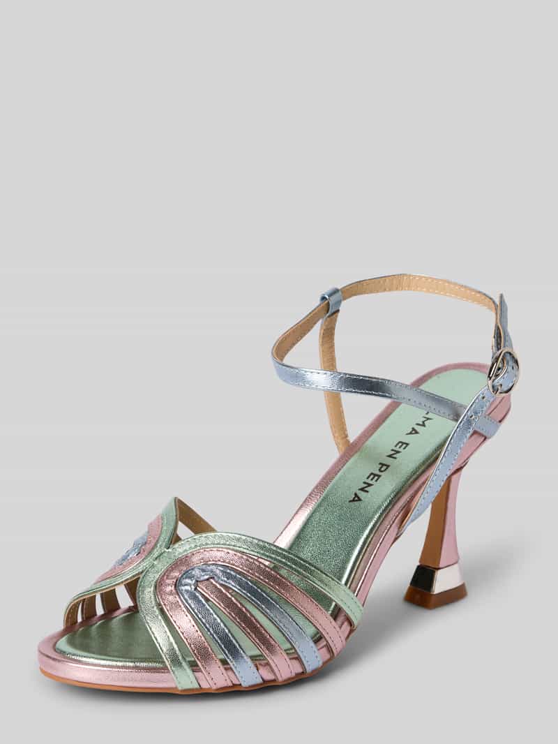 Sandaaltjes in metallic look met naaldhak