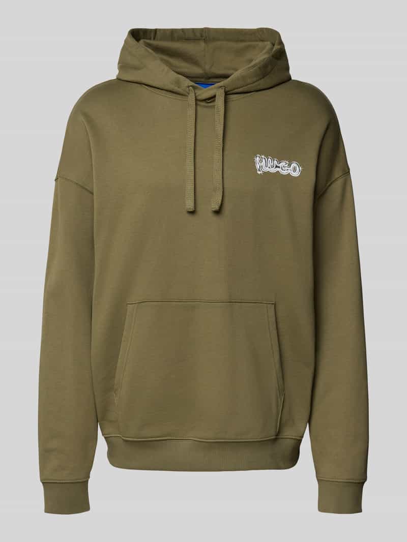 Hugo Blue Relaxed fit hoodie van puur katoen model 'NYROHOOD'