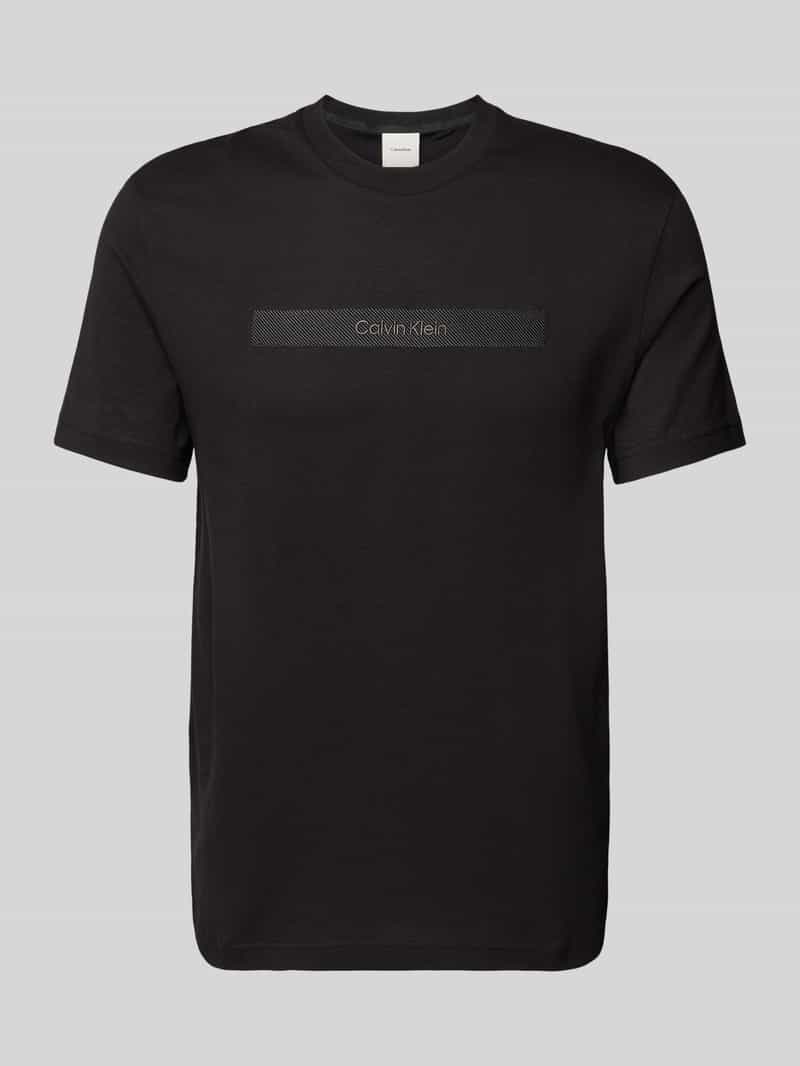 CK Calvin Klein T-shirt met labelstitching model 'EMBROIDERY'