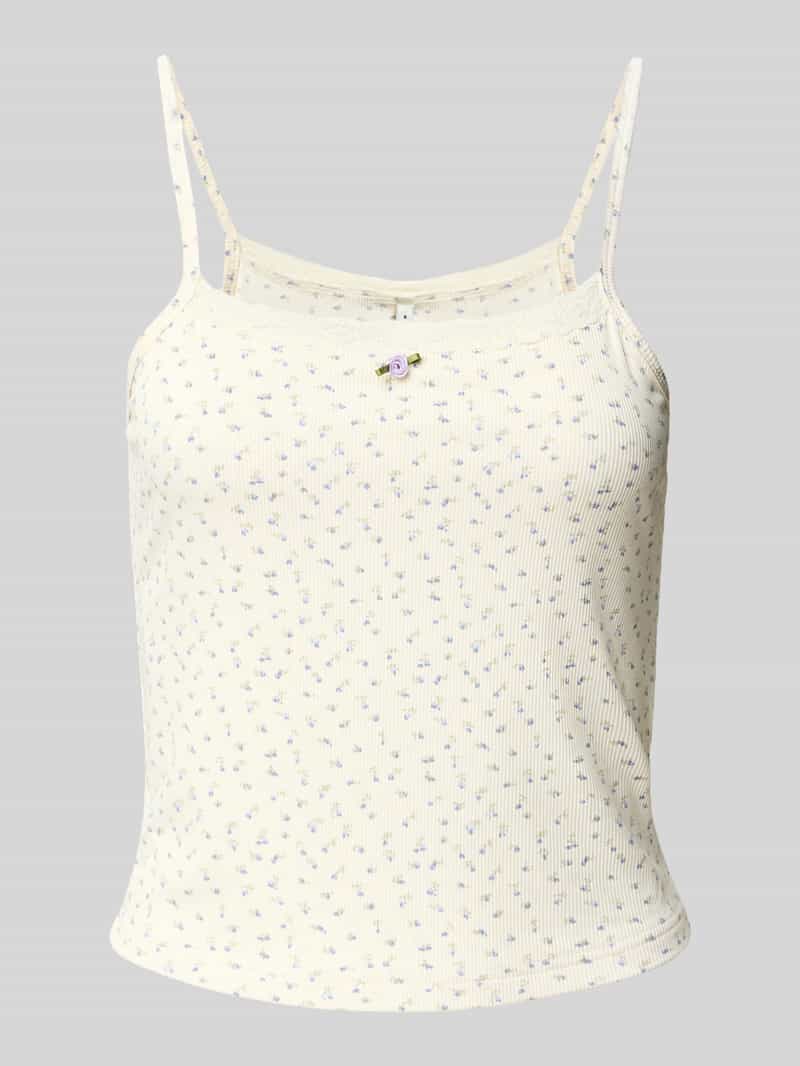 Only Regular fit top met bandjes in riblook model 'LEMONE'