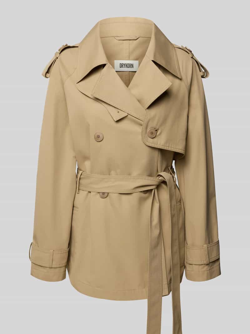 drykorn Jack met reverskraag en strikceintuur model 'WELNEY'