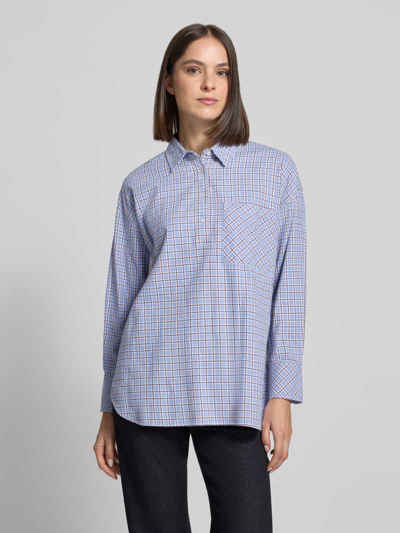 Emily Van den Bergh Regular fit blouse in all-over look met borstzak