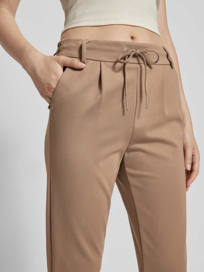 Only Slim fit bandplooibroek met tunnelkoord model 'POPTRASH EASY'