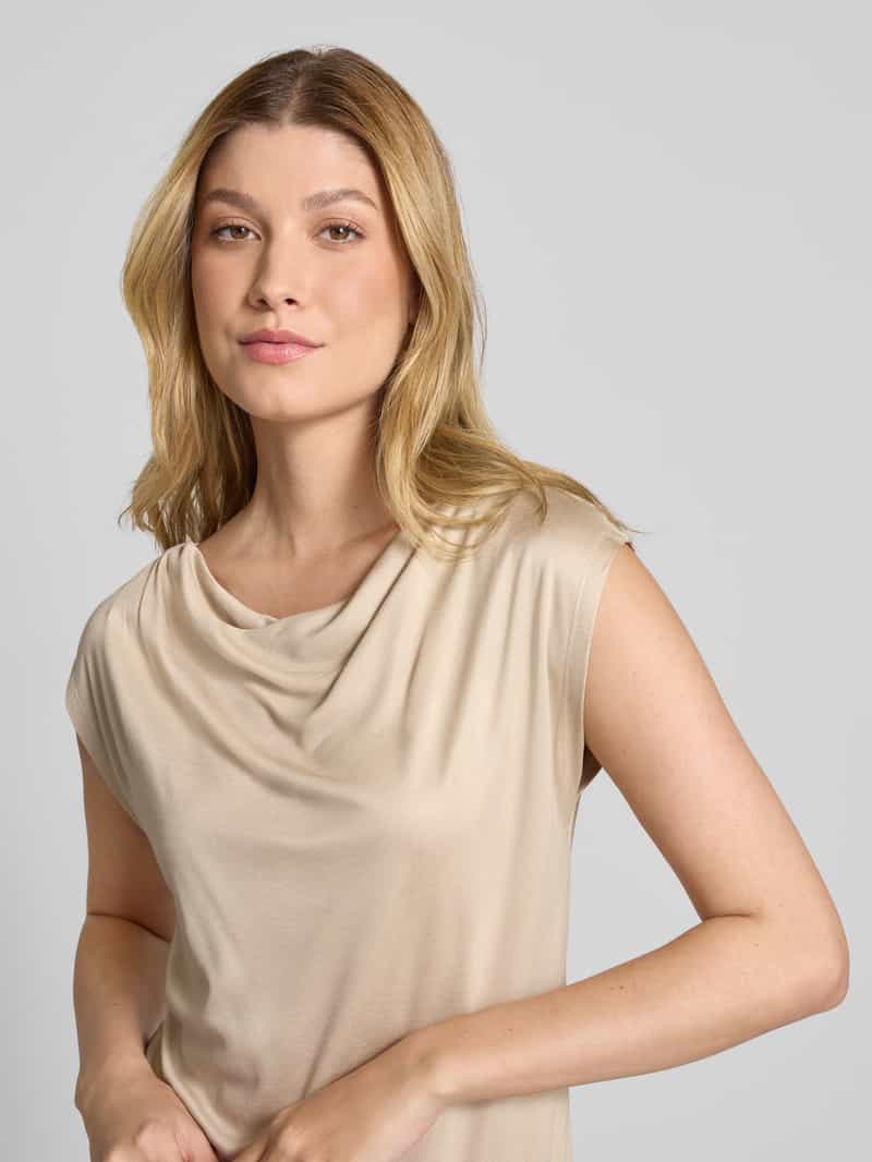 s.Oliver BLACK LABEL Regular fit T-shirt met watervalhals