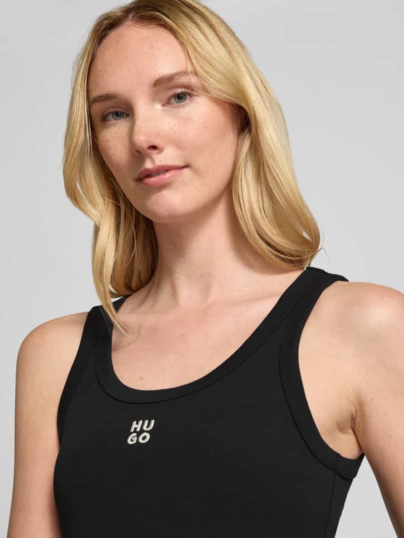HUGO Tanktop met labelstitching model 'Datamia'