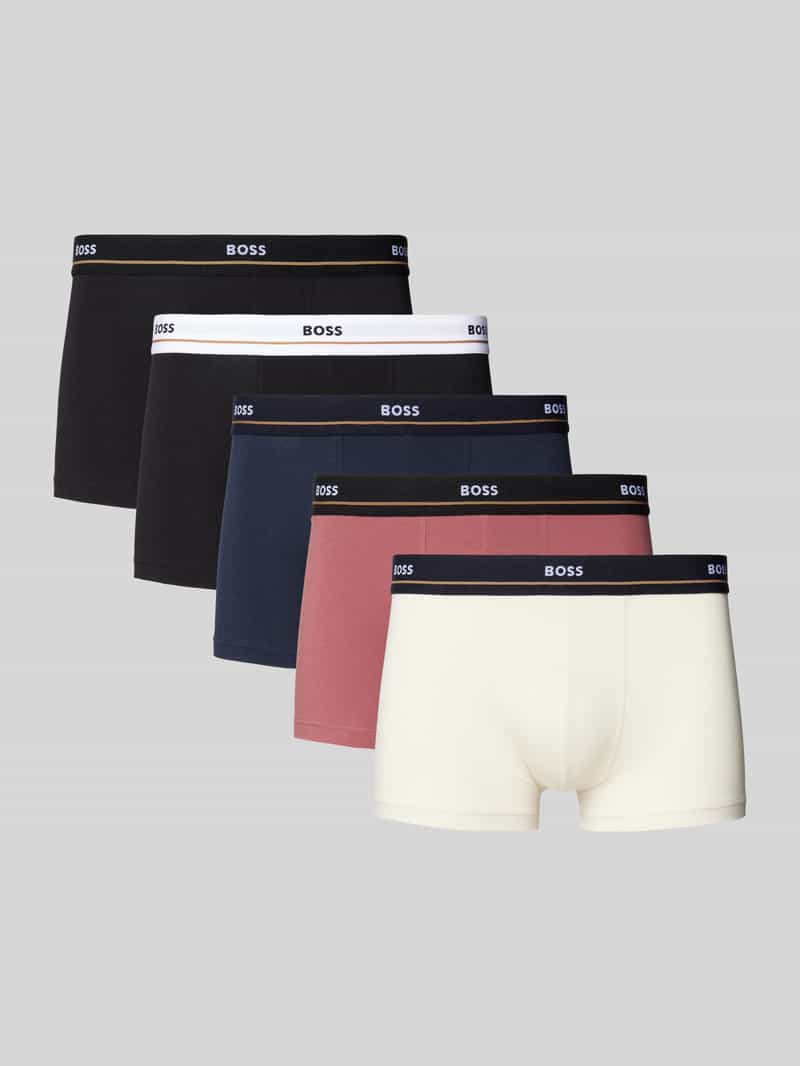 Boss Boxershort met elastische band met label in een set van 5 stuks
