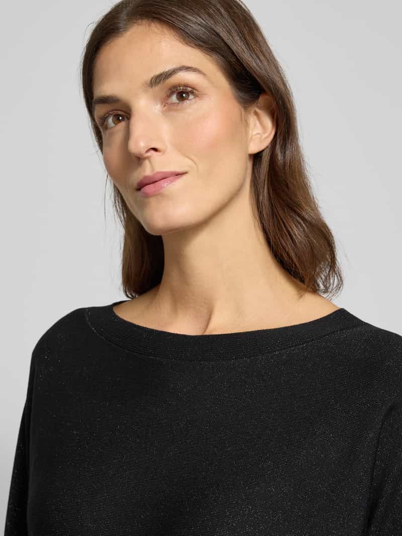 comma Gebreide pullover van viscosemix met boothals