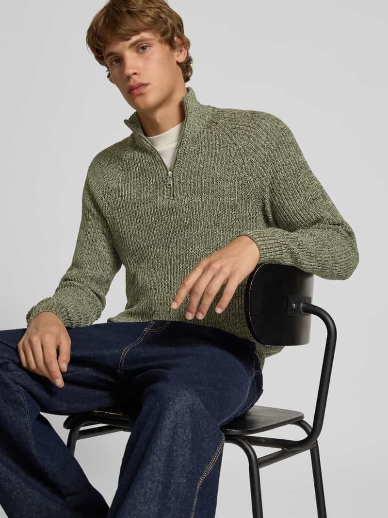 Blend Slim fit gebreide pullover met ritssluiting model 'Darik'