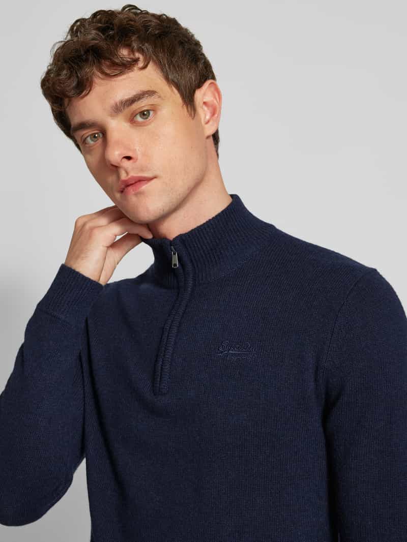 Superdry Gebreide pullover met opstaande kraag